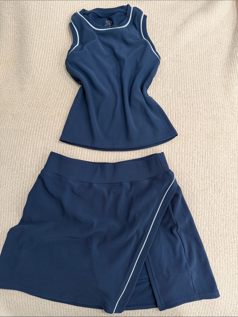 Classic Navy Mini Skirt with White Piping